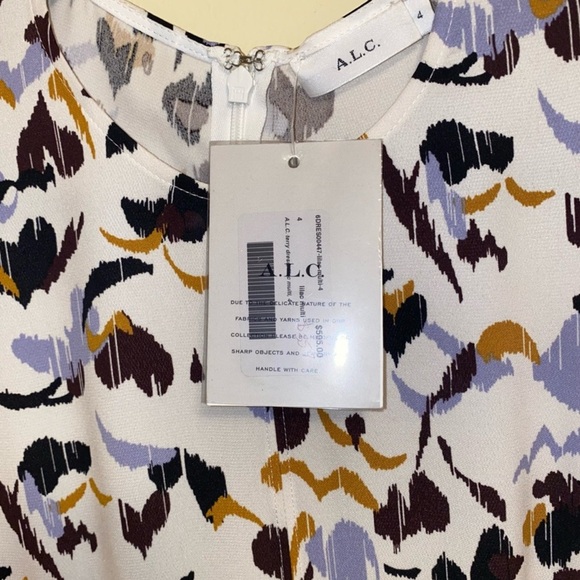 NWT ALC Black and Gold Ruffled A-Line Dress #100 - Picture 6 of 7